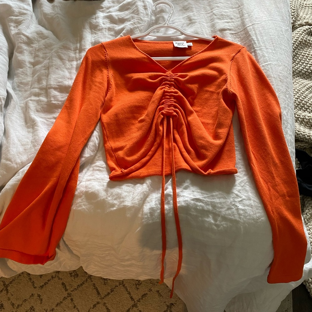 Princess Polly orange cropped knit top